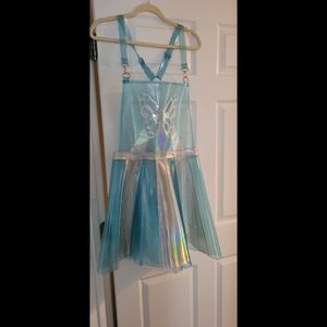 Dolls Kill Club Exx vinyl overall dress